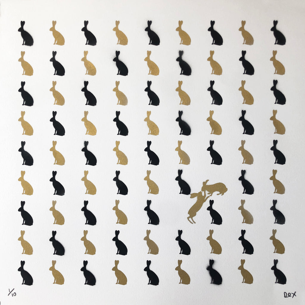 Bunny Love (Gold & Black Stencil)