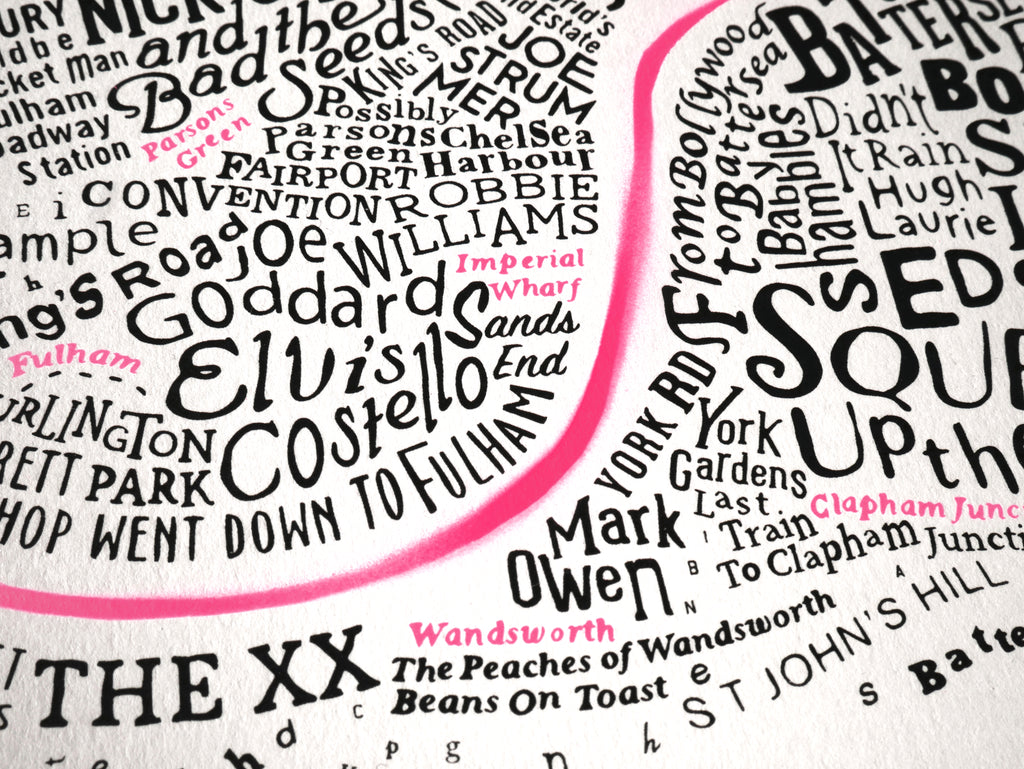 Music Map Of London (Pink Thames)