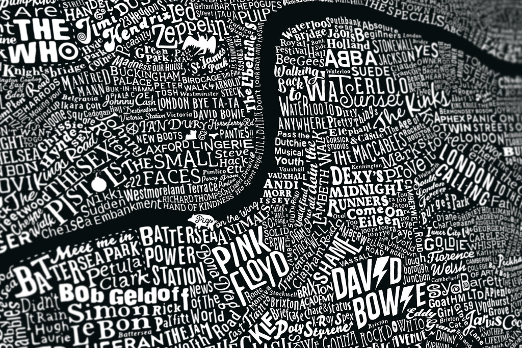 Music Map Of London (Black)