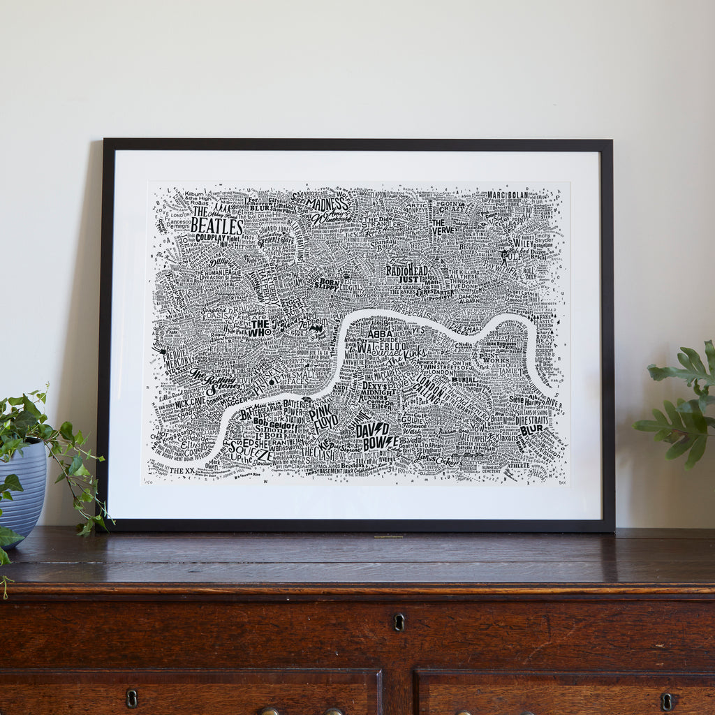 Music Map Of London (White)