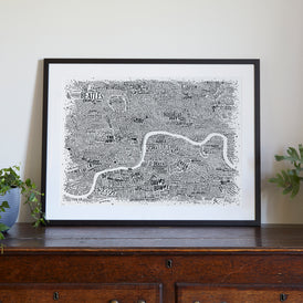 Music Map Of London (White)
