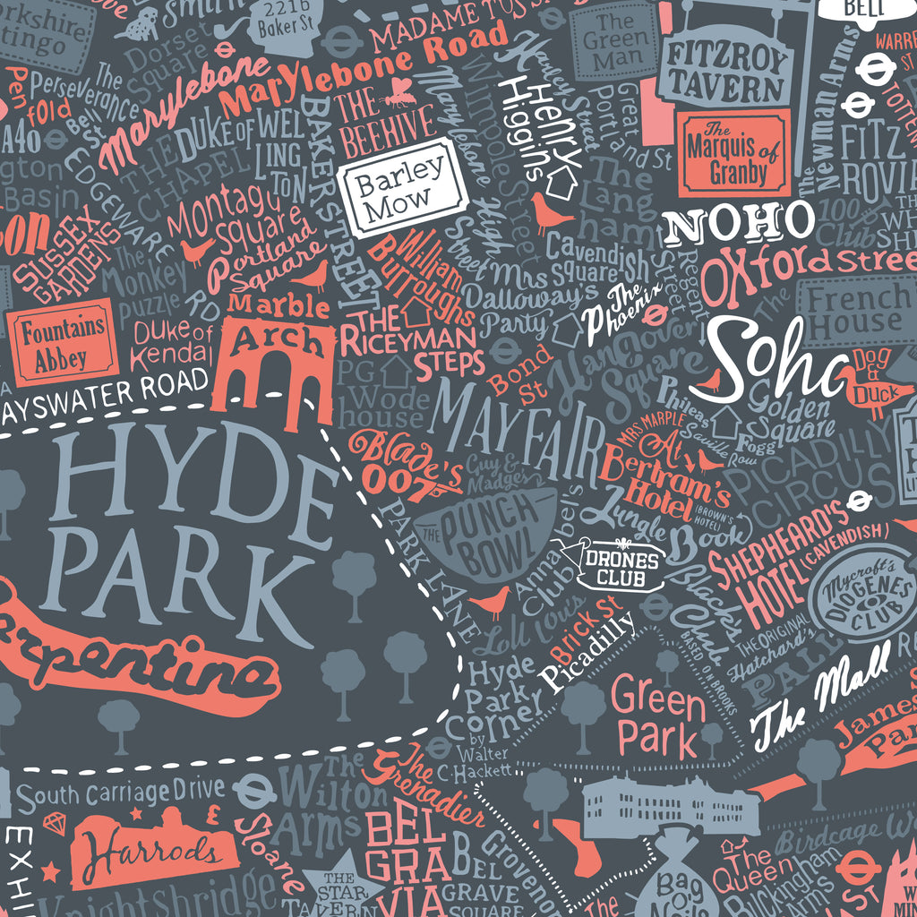 Pubs Of Literary London (Pink & Grey)