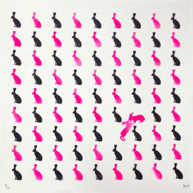 Bunny Love (Fluoro Pink & Black Stencil)