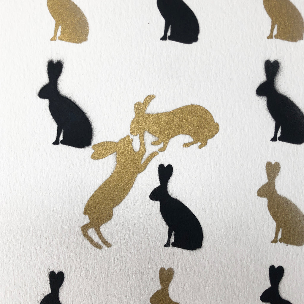 Bunny Love (Gold & Black Stencil)